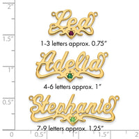 Sterling Silver/Gold-plated Birthstone Heart Name Plate