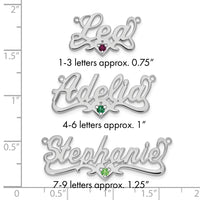 10k White Gold Birthstone Heart Name Plate