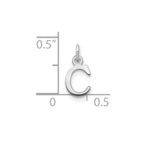 Sterling Silver Rhodium-plated Letter C Initial Charm
