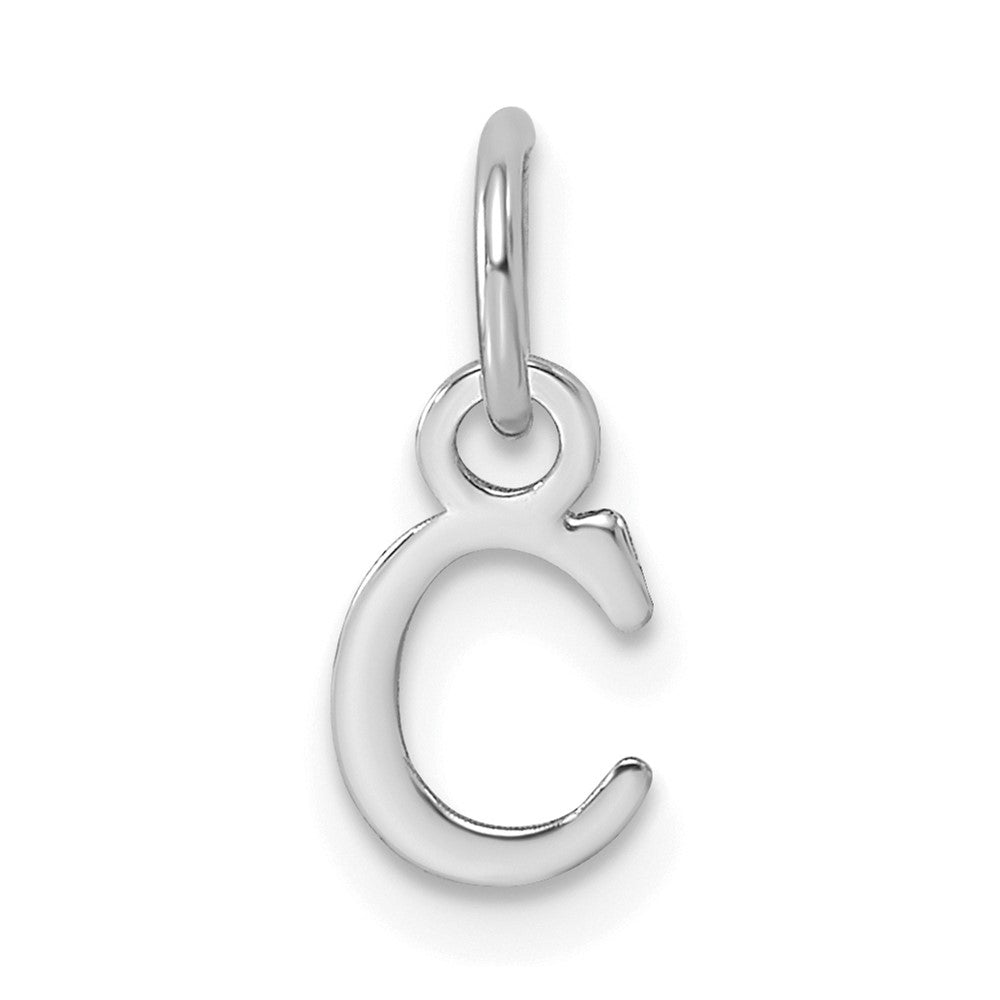 Sterling Silver Rhodium-plated Letter C Initial Charm