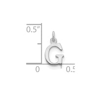 Sterling Silver Rhodium-plated Letter G Initial Charm
