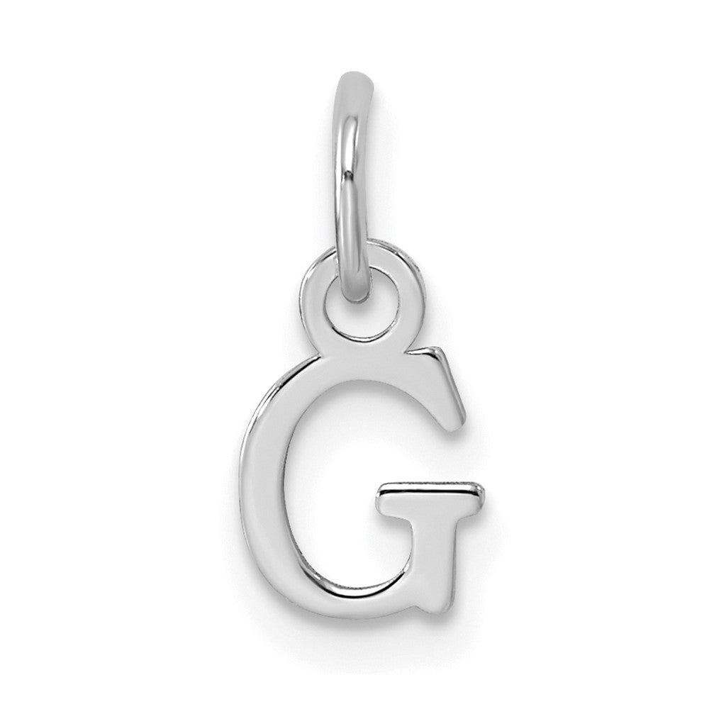 Sterling Silver Rhodium-plated Letter G Initial Charm