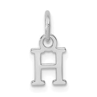 Sterling Silver Rhodium-plated Letter H Initial Charm