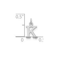 Sterling Silver Rhodium-plated Letter K Initial Charm