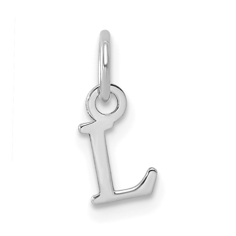 Sterling Silver Rhodium-plated Letter L Initial Charm