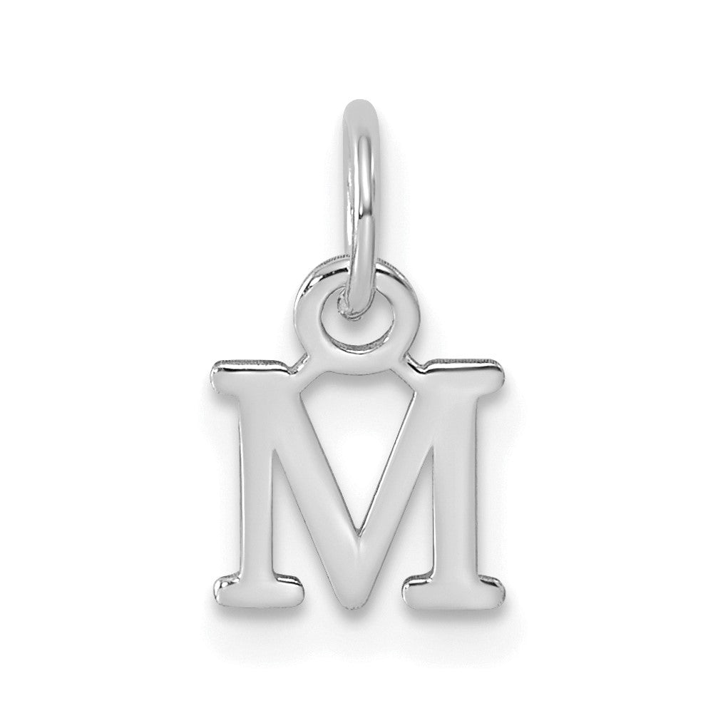 Sterling Silver Rhodium-plated Letter M Initial Charm