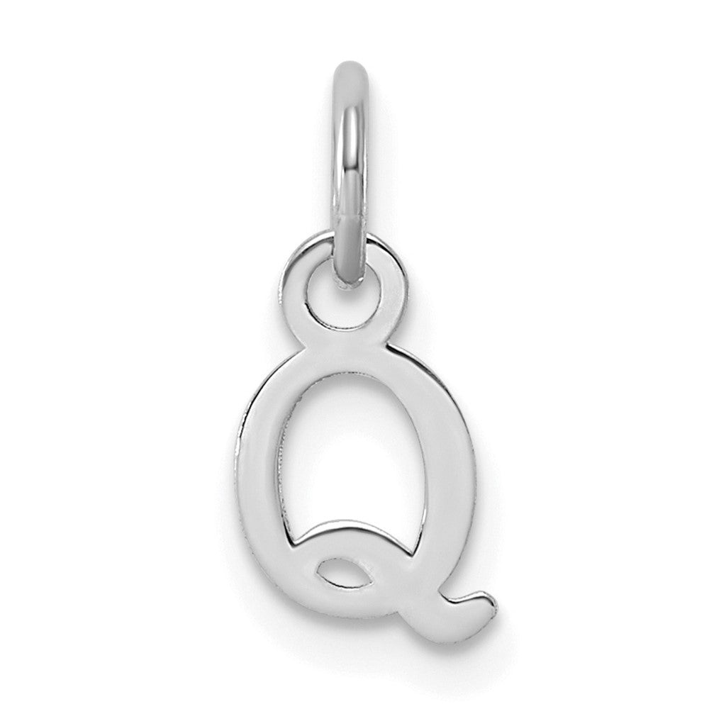 Sterling Silver Rhodium-plated Letter Q Initial Charm