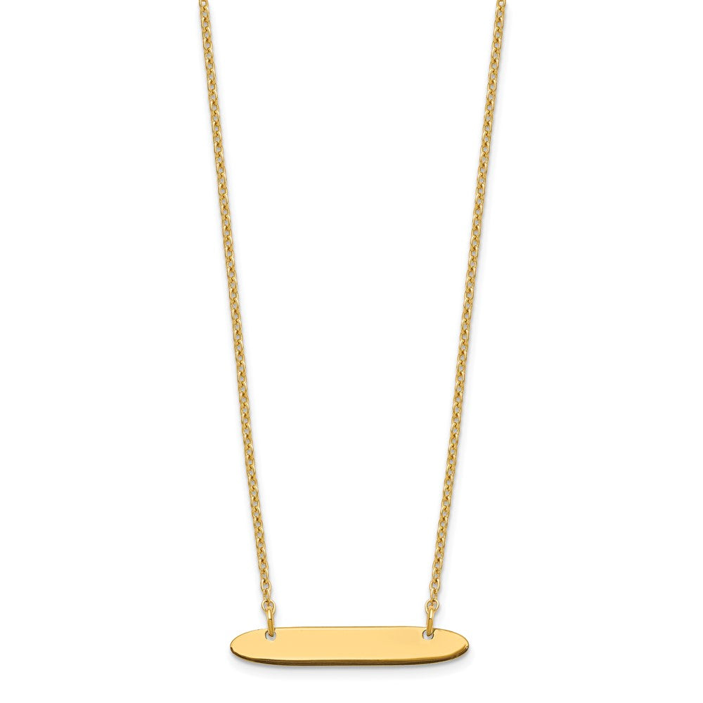 Sterling Silver/Gold-plated Small Oblong Blank Bar Necklace