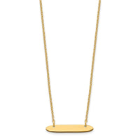 Sterling Silver/Gold-plated Small Oblong Blank Bar Necklace