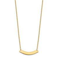 Sterling Silver/Gold-plated Small Curved Blank Bar Necklace