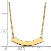 Sterling Silver/Gold-plated Small Curved Blank Bar Necklace