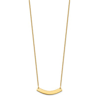 14k Yellow Gold Small Curved Blank Bar Necklace