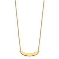 Sterling Silver/Gold-plated Small Curved Blank Bar Necklace