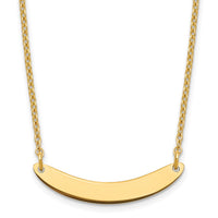 Sterling Silver/Gold-plated Small Curved Blank Bar Necklace