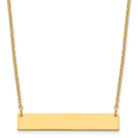 Sterling Silver/Gold-plated Medium Blank Bar Necklace