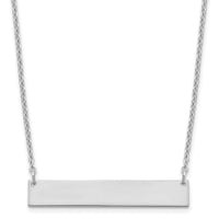 Sterling Silver/Rhodium-plated Medium Blank Bar Necklace