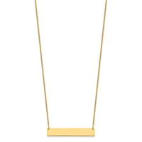 14k  Yellow Gold Medium Blank Bar Necklace