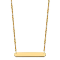 Sterling Silver/Gold-plated Medium Blank Bar Necklace