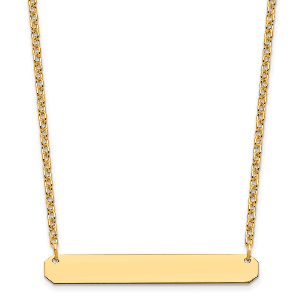 Sterling Silver/Gold-plated Medium Blank Bar Necklace