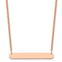 Sterling Silver/Rose-plated Medium Blank Bar Necklace