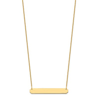 14k Yellow Gold Medium Blank Bar Necklace