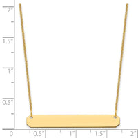 14k Yellow Gold Medium Blank Bar Necklace