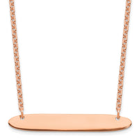 Sterling Silver/Rose-plated Medium Oblong Blank Bar Necklace