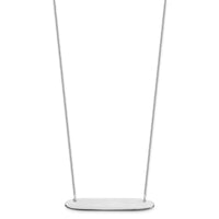 14k White Gold Medium Oblong Blank Bar Necklace