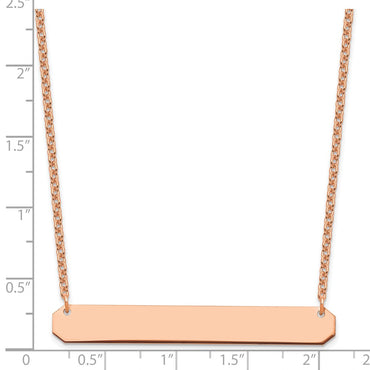 Sterling Silver/Rose-plated Large Blank Bar Necklace