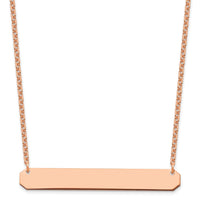 Sterling Silver/Rose-plated Large Blank Bar Necklace