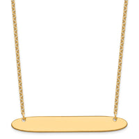 Sterling Silver/Gold-plated Large Oblong Blank Bar Necklace