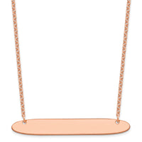 Sterling Silver/Rose-plated Large Oblong Blank Bar Necklace