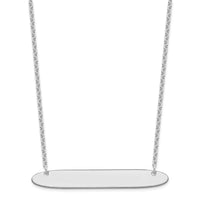 Sterling Silver/Rhodium-plated Large Oblong Blank Bar Necklace