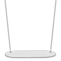 10k White Gold Large Oblong Blank Bar Necklace