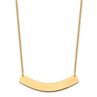 Sterling Silver/Gold-plated Large Curved Blank Bar Necklace