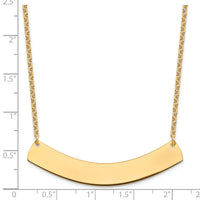 Sterling Silver/Gold-plated Large Curved Blank Bar Necklace