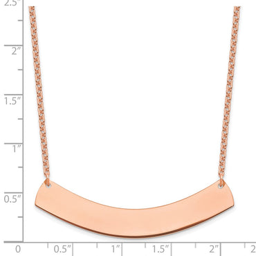 Sterling Silver/Rose-plated Large Curved Blank Bar Necklace