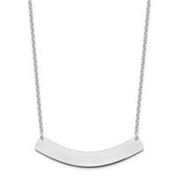 Sterling Silver/Rhodium-plated Large Curved Blank Bar Necklace