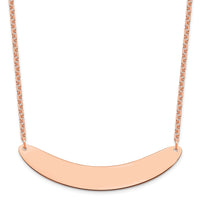 Sterling Silver/Rose-plated Large Curved Blank Bar Necklace