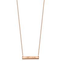 Sterling Silver/Rose-plated Small EDWARDIAN SCRIPT Bar Necklace