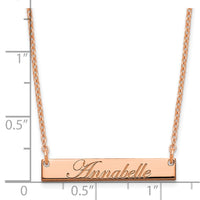 Sterling Silver/Rose-plated Small EDWARDIAN SCRIPT Bar Necklace