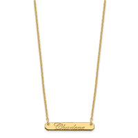 Sterling Silver/Gold-plated Small EDEARDIAN SCRIPT BAR Necklace