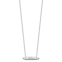 10k White Gold Small Oblong EDWARDIAN SCRIPT Bar Necklace