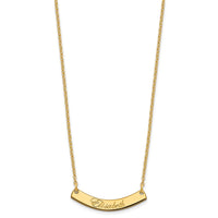 SS/Gold-plated Small EDWARDIAN SCRIPT Curved Bar Necklace