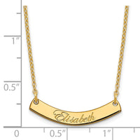 SS/Gold-plated Small EDWARDIAN SCRIPT Curved Bar Necklace