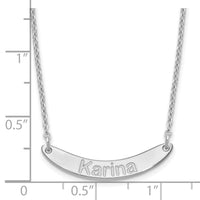 SS/Rhod-plated Small ARIAL ROUNDED Curved Bar Necklace