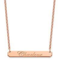 SS/Rose-plated Medium EDWAEDIAN SCRIPT Bar Necklace