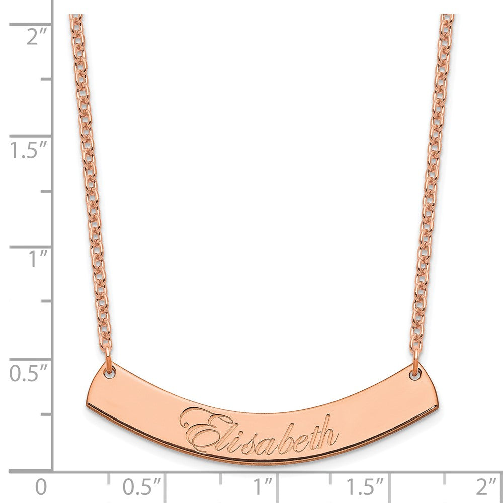 SS/Rose-plated Medium EDWARDIAN SCRIPT Curved Bar Necklace