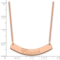 SS/Rose-plated Medium EDWARDIAN SCRIPT Curved Bar Necklace
