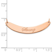 14k Rose Gold Medium EDWARDIAN SCRIPT Curved  Bar Necklace